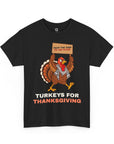 Turkeys for Thanksgiving T-Shirt in Black - Shop Israel