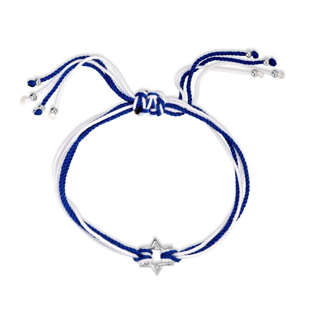 Lot De 5 Supports Pour Bracelets De Soutien à Israël - Étoile De David, Bleu Et Blanc