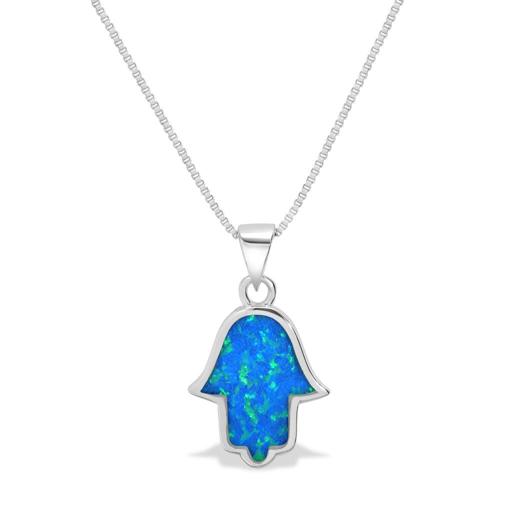 Elegant Opal Hamsa Necklace - Shop Israel