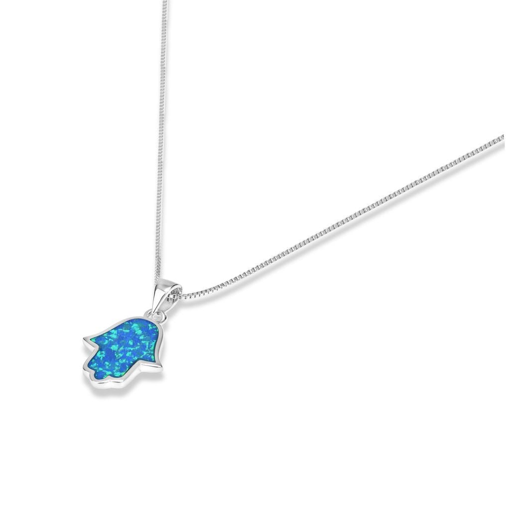 Elegant Opal Hamsa Necklace - Shop Israel