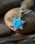 Elegant Opal Star of David Necklace - Shop Israel
