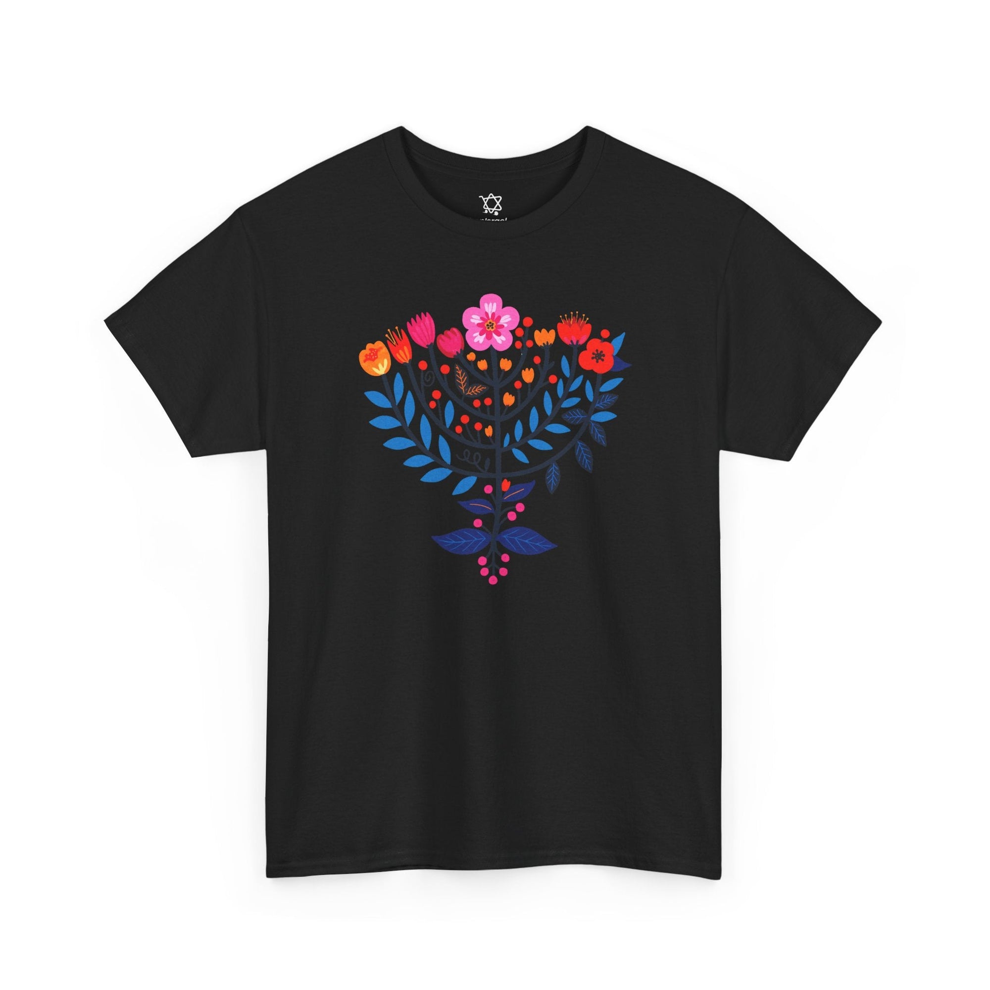 Flower Menorah T-Shirt - Shop Israel