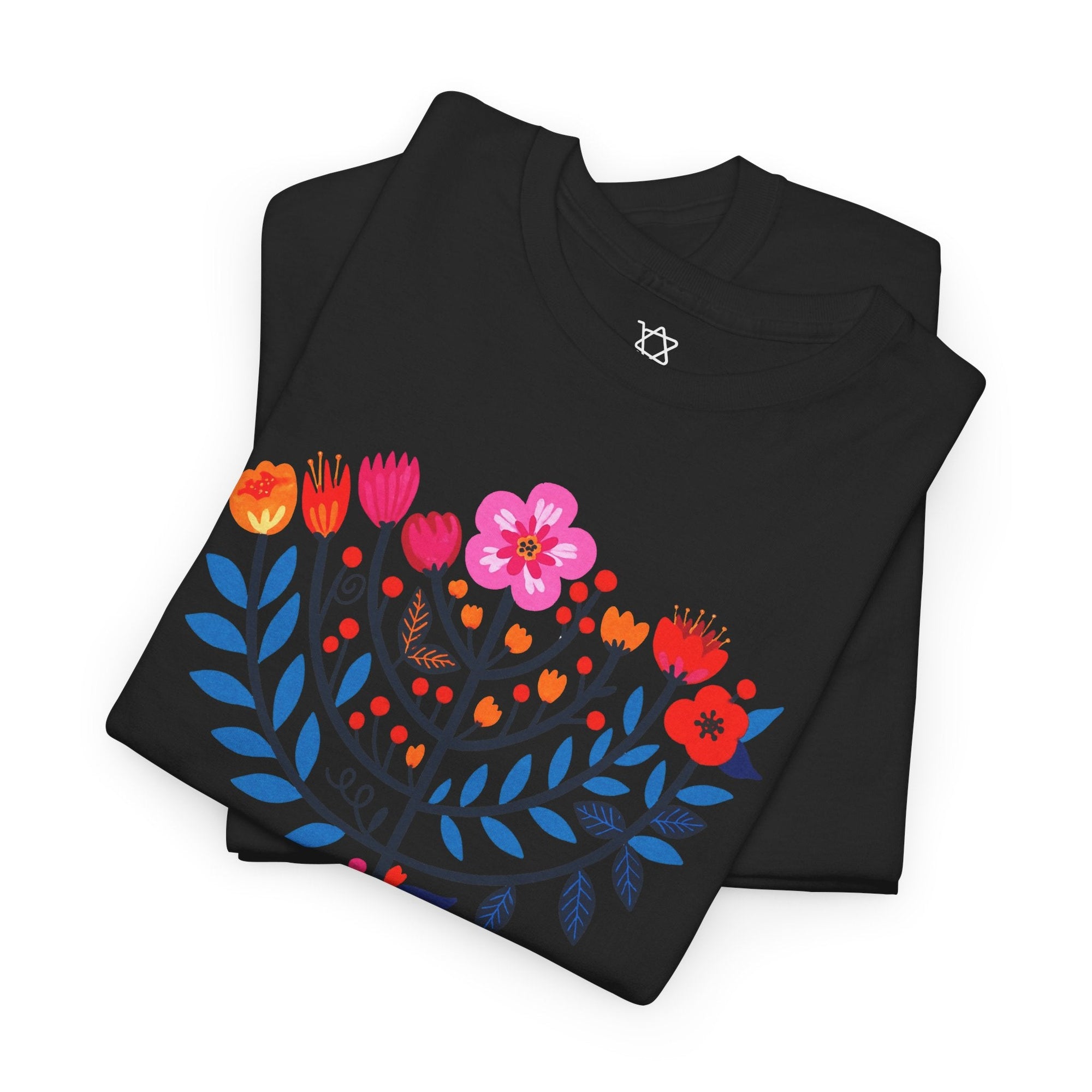 Flower Menorah T-Shirt - Shop Israel