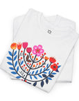 Flower Menorah T-Shirt - Shop Israel