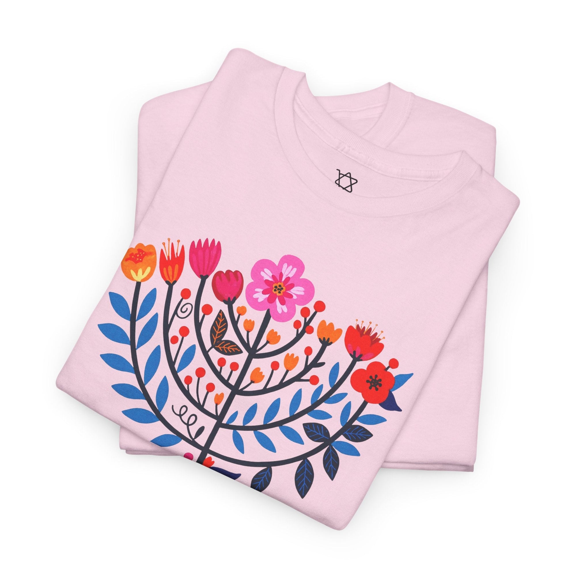 Flower Menorah T-Shirt - Shop Israel