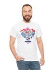 Flower Menorah T-Shirt - Shop Israel