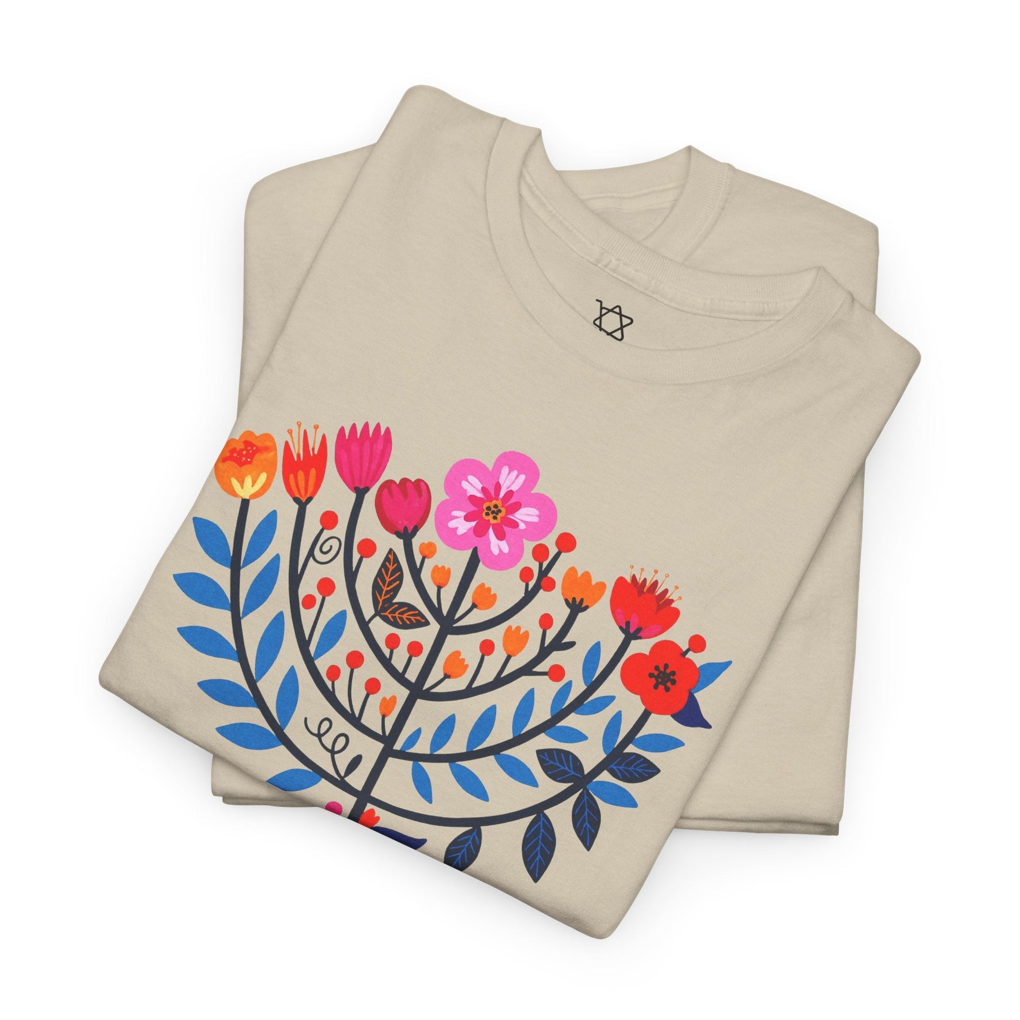 Flower Menorah T-Shirt - Shop Israel