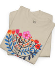 Flower Menorah T-Shirt - Shop Israel