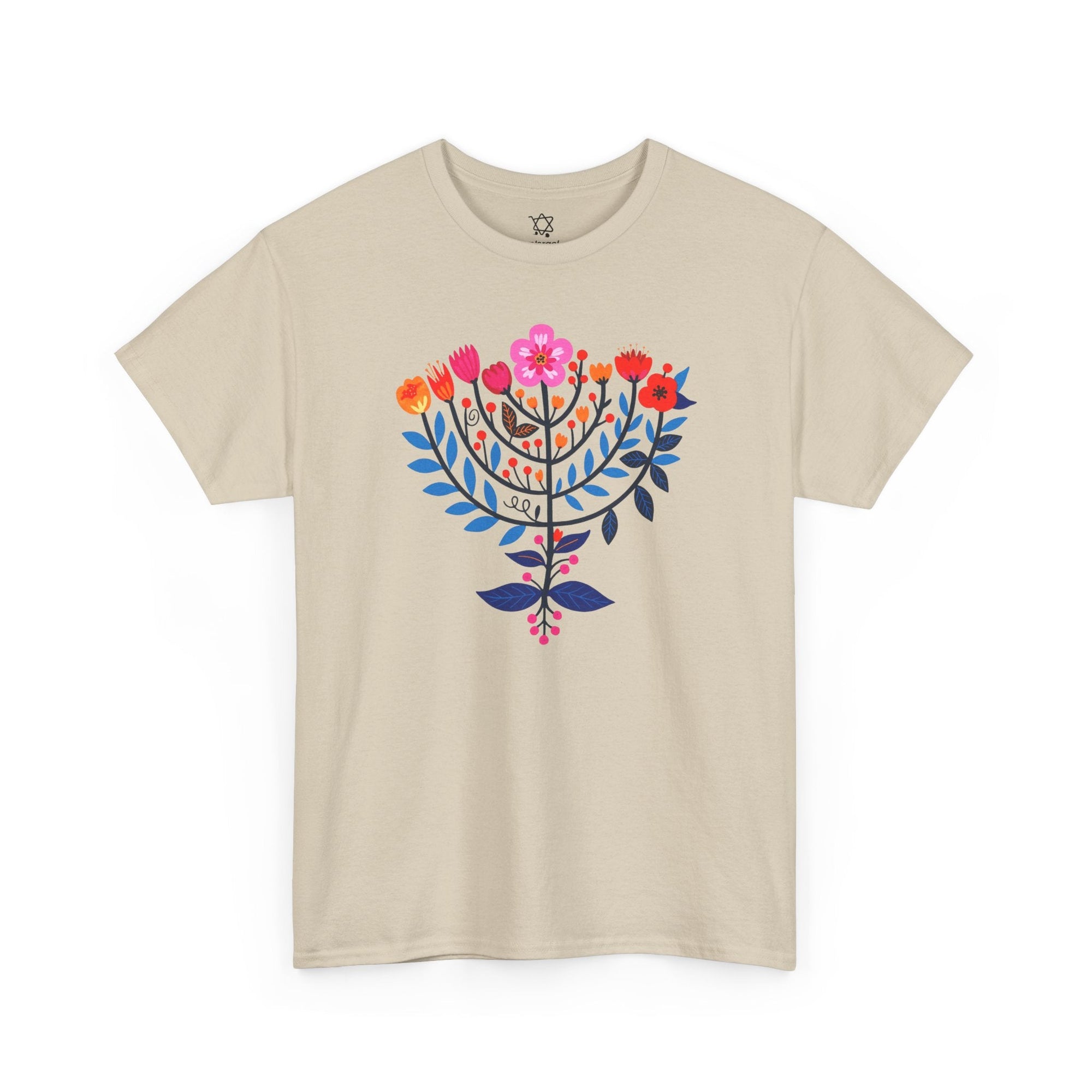 Flower Menorah T-Shirt - Shop Israel