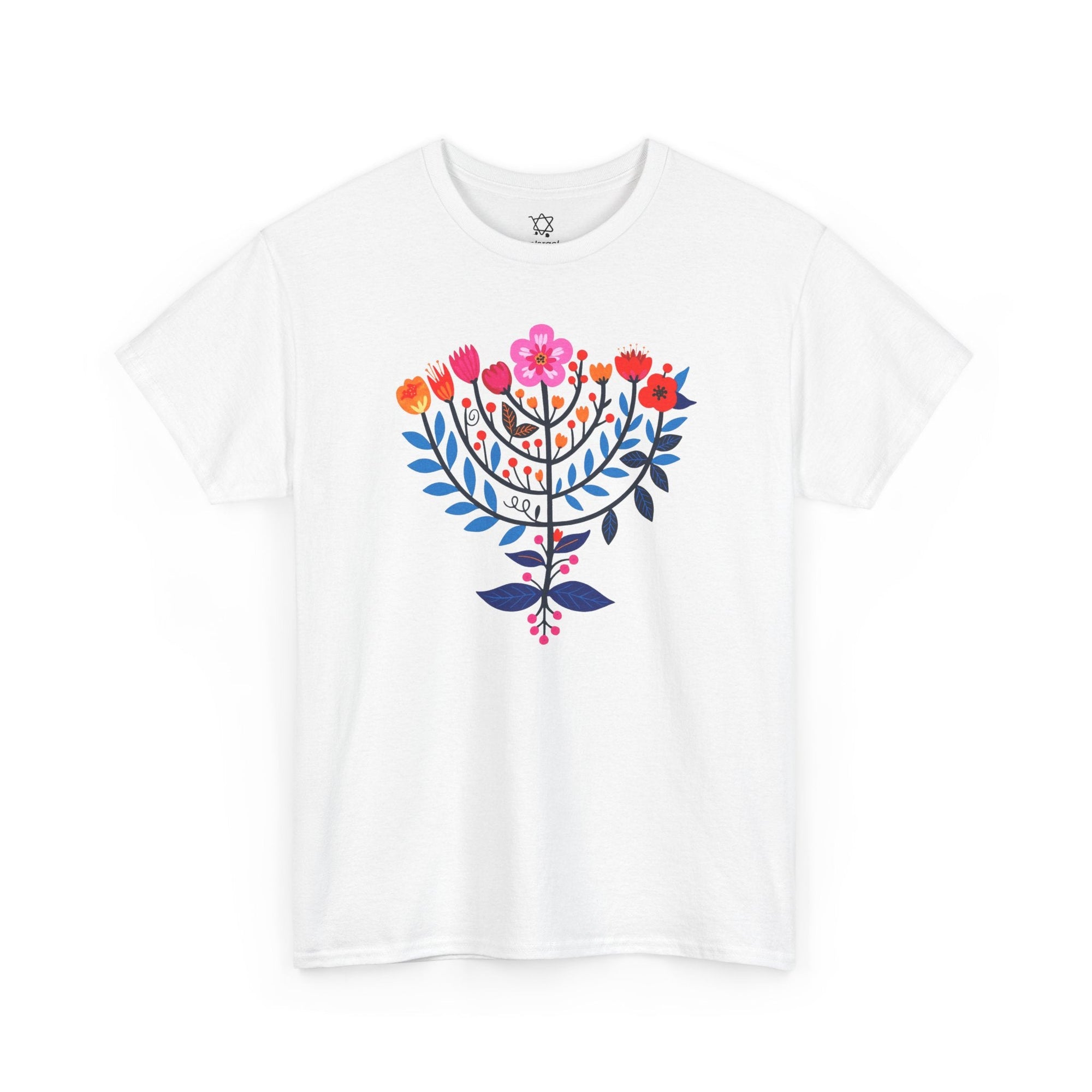 Flower Menorah T-Shirt - Shop Israel