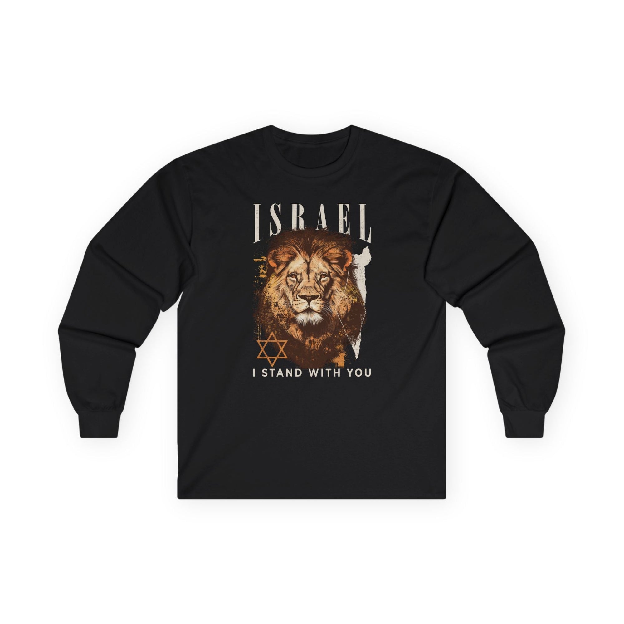Israel I Stand With You Lion Long Sleeve T-Shirt - Shop Israel