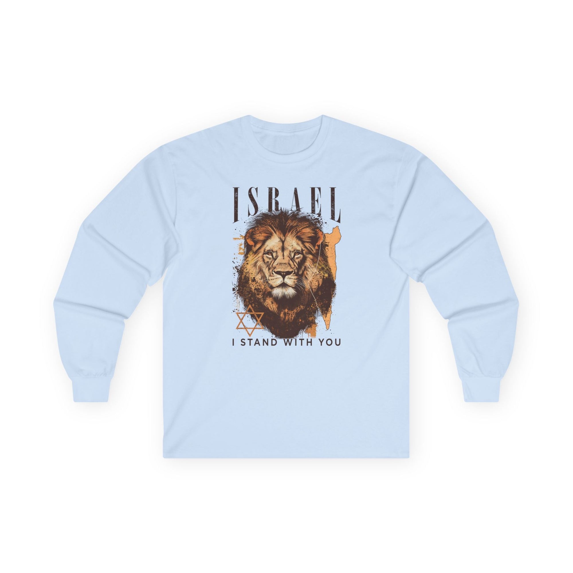 Israel I Stand With You Lion Long Sleeve T-Shirt - Shop Israel