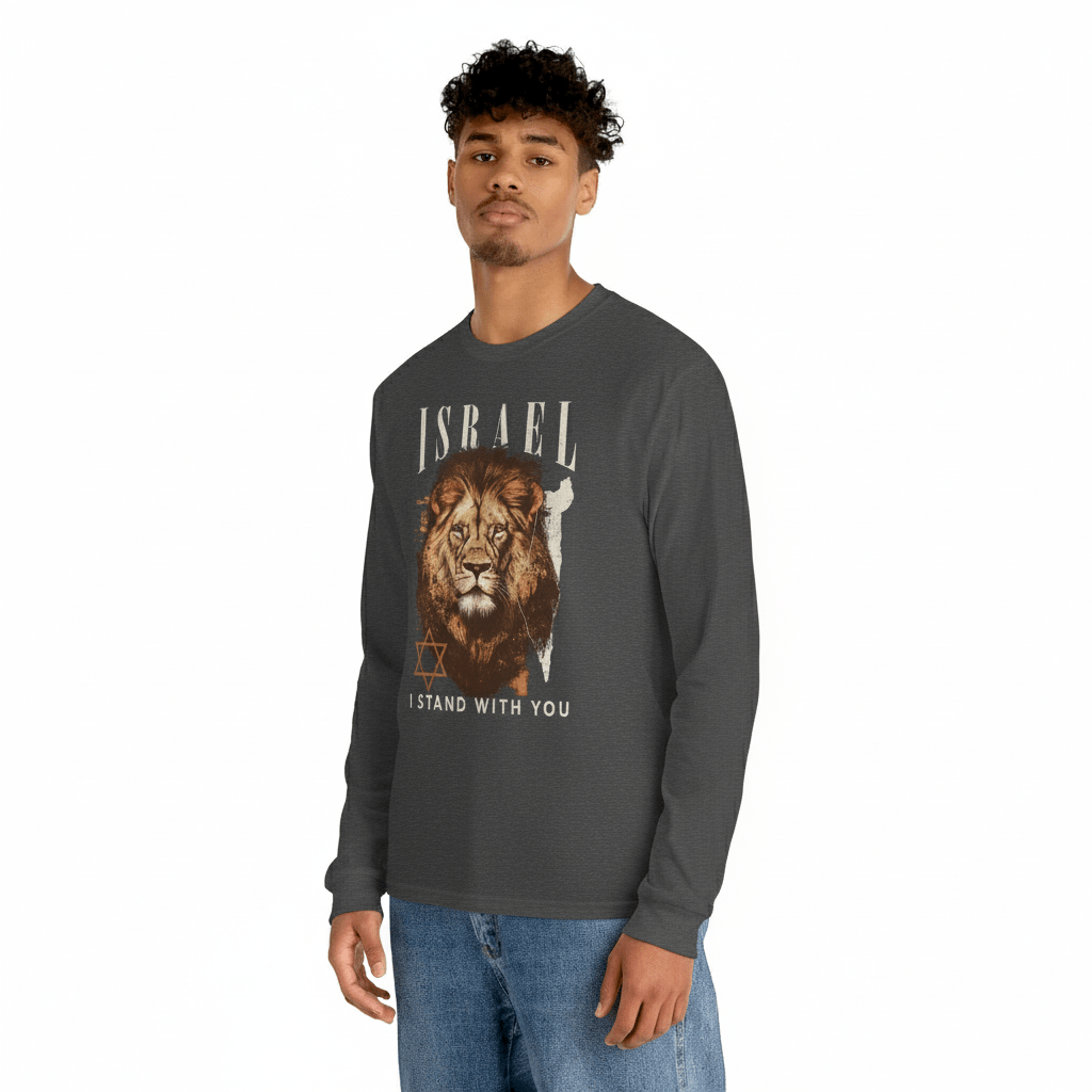 Israel I Stand With You Lion Long Sleeve T-Shirt - Shop Israel