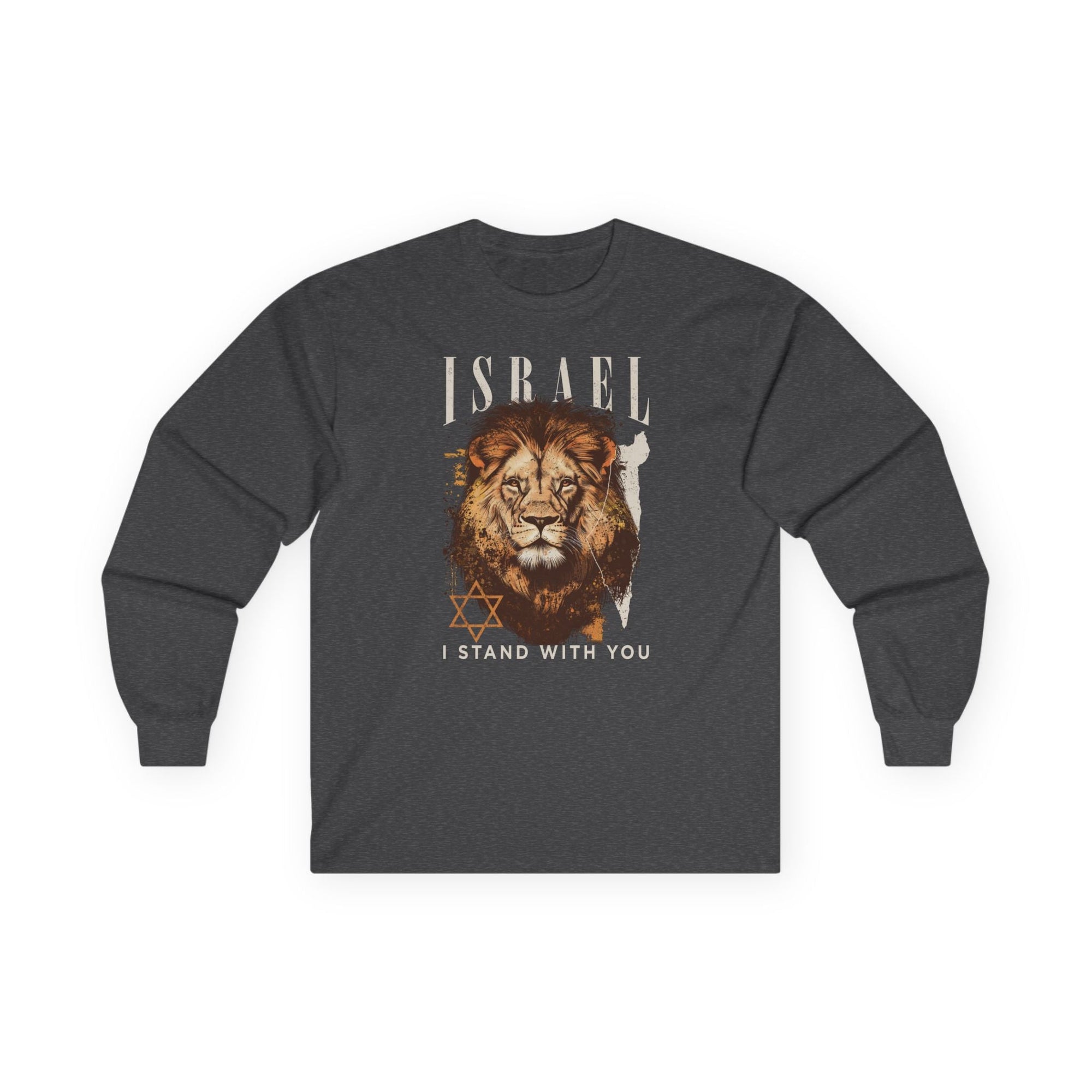 Israel I Stand With You Lion Long Sleeve T-Shirt - Shop Israel