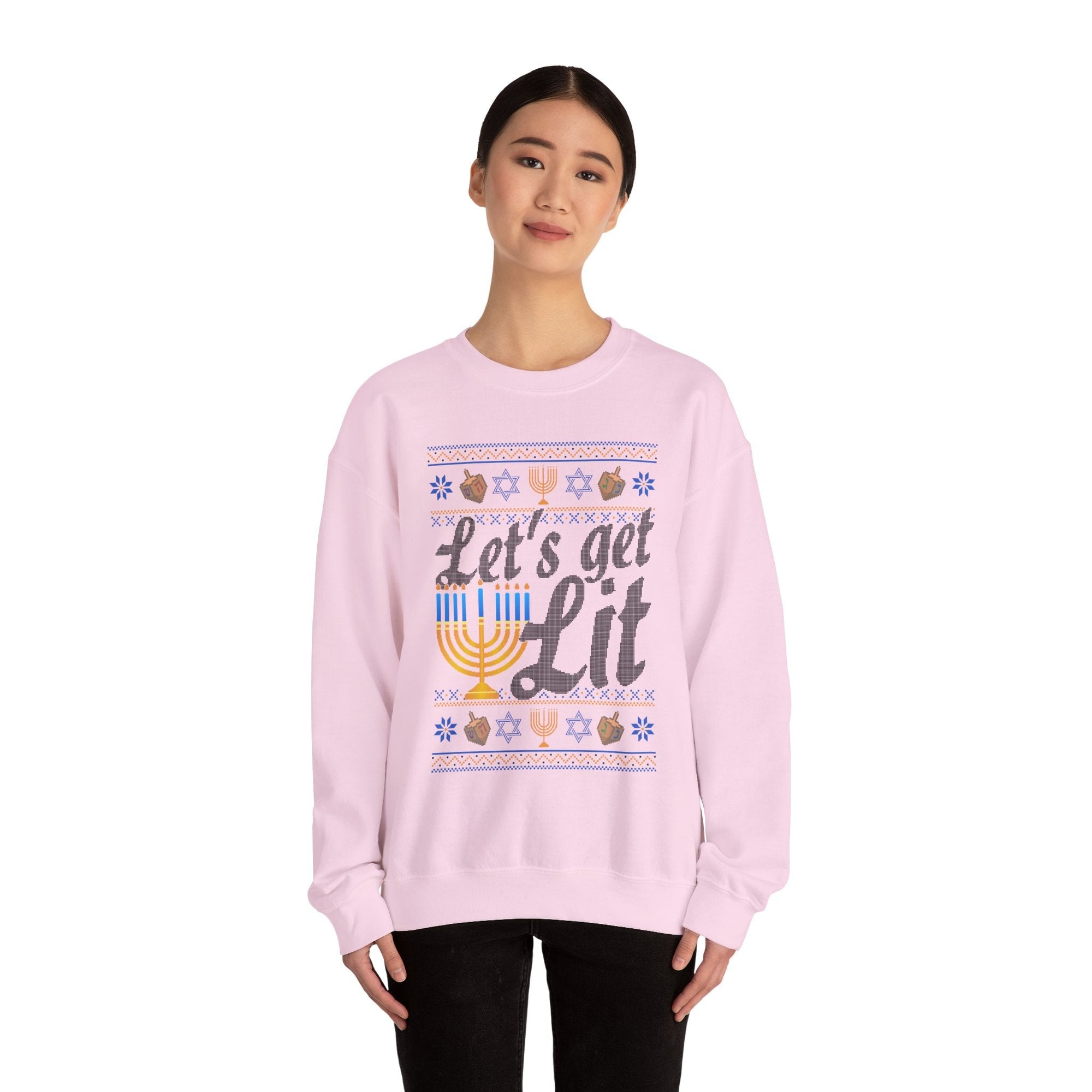 Let's Get Lit Ugly Hanukkah Sweater - Shop Israel