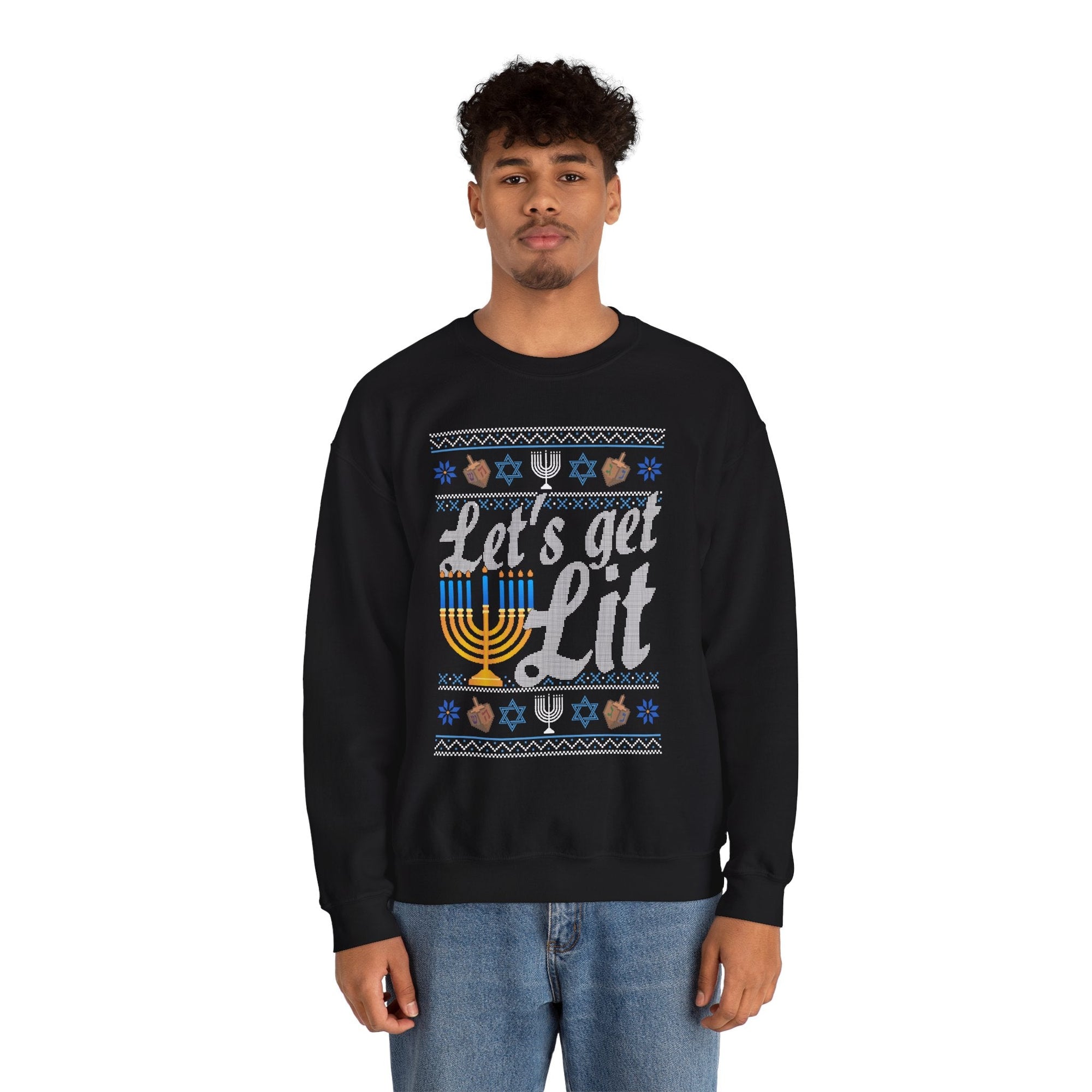 Let's Get Lit Ugly Hanukkah Sweater - Shop Israel
