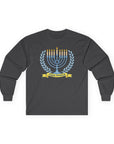 Menorah 'Happy Chanukah' Long Sleeve T-Shirt - Shop Israel
