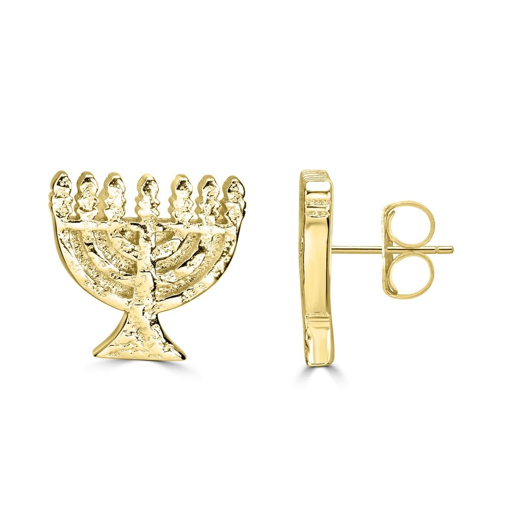 Menorah Stud Earrings - Shop Israel