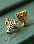 Menorah Stud Earrings - Shop Israel