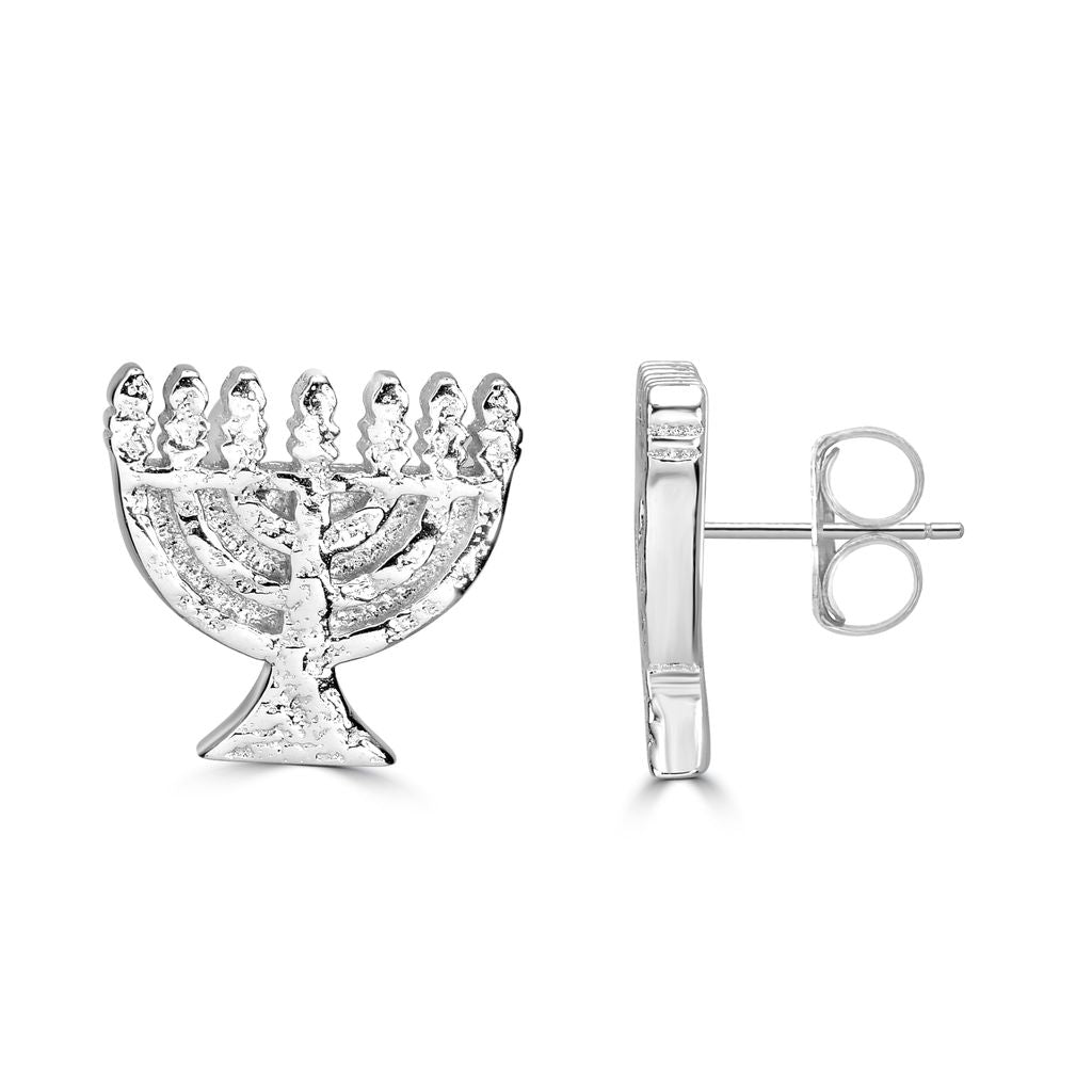 Menorah Stud Earrings - Shop Israel