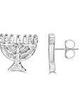 Menorah Stud Earrings - Shop Israel