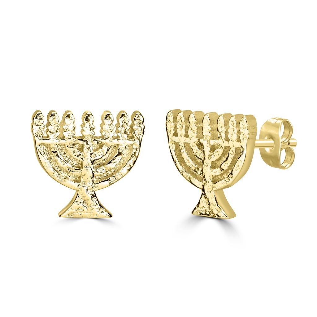 Menorah Stud Earrings - Shop Israel