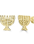 Menorah Stud Earrings - Shop Israel
