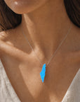 Opal Israel Necklace worn at the collarbone