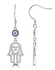 Studded Hamsa Hanging Earrings - Shop Israel