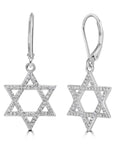Studded Star of David Hanging Earrings - Shop Israel