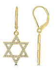 Studded Star of David Hanging Earrings - Shop Israel