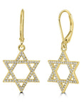 Studded Star of David Hanging Earrings - Shop Israel