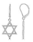 Studded Star of David Hanging Earrings - Shop Israel