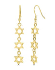 Triple Star of David Hanging Earrings - Shop Israel