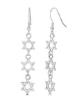 Triple Star of David Hanging Earrings - Shop Israel