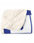 White & Blue Hebrew Alphabet Sherpa Blanket - Shop Israel