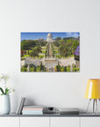 Stunning Bahai Gardens canvas art, capturing the beauty of Israel's UNESCO site - Shop Israel