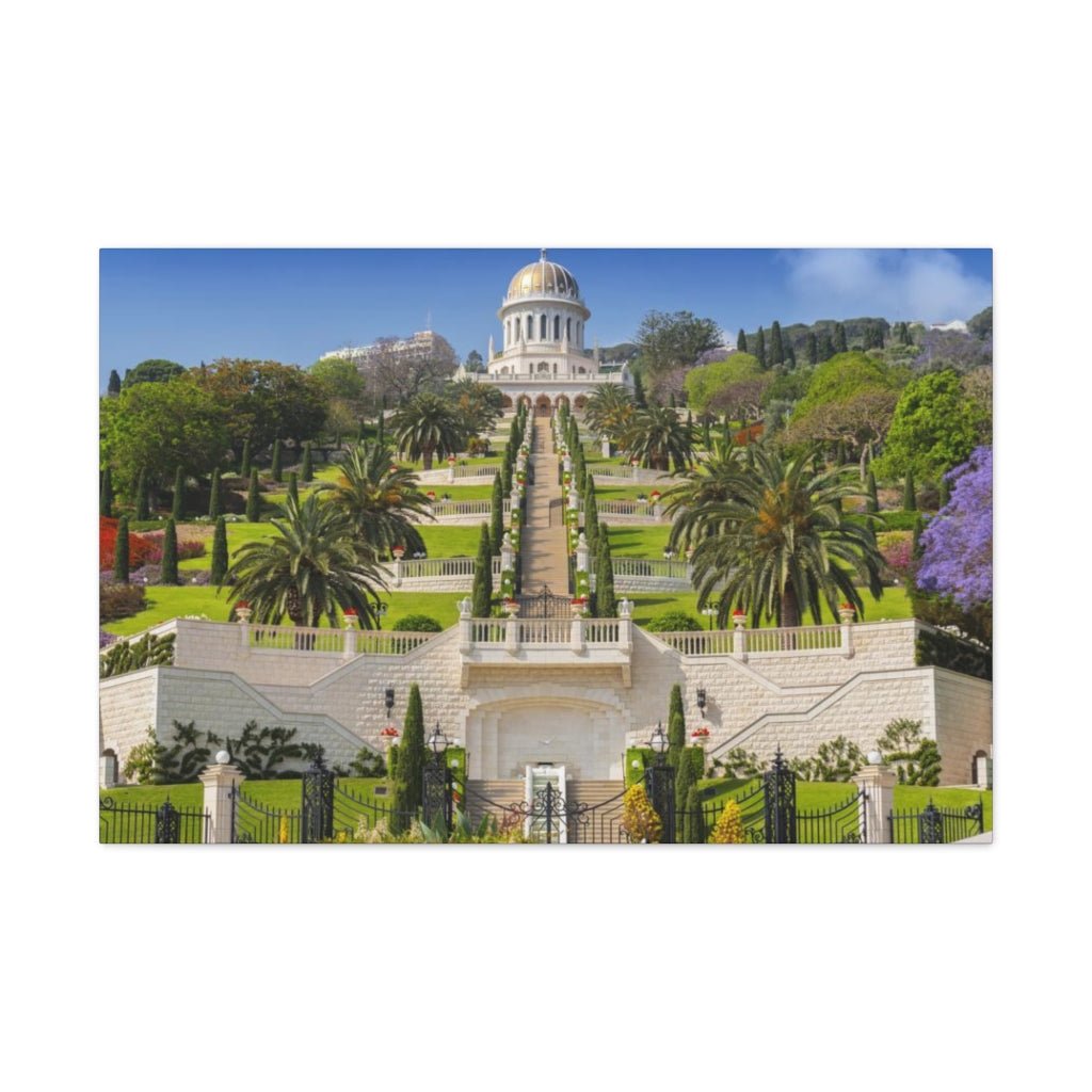 Shop Bahai Gardens canvas wall art from Israel's best online store - Shop Israel