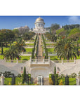 Stunning Bahai Gardens canvas art, capturing the beauty of Israel's UNESCO site - Shop Israel