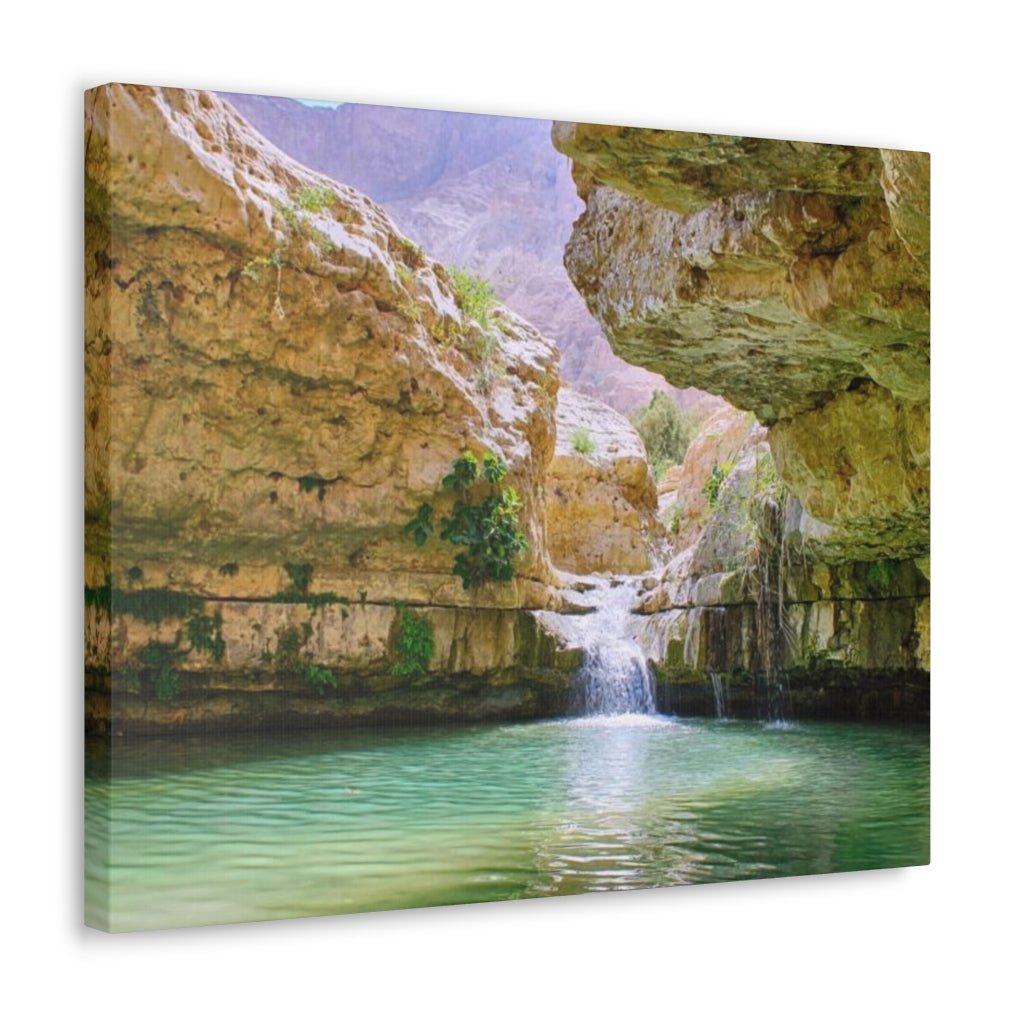 Shop Israel's best Ein Gedi canvas, showcasing the lush desert oasis landscape - Shop Israel