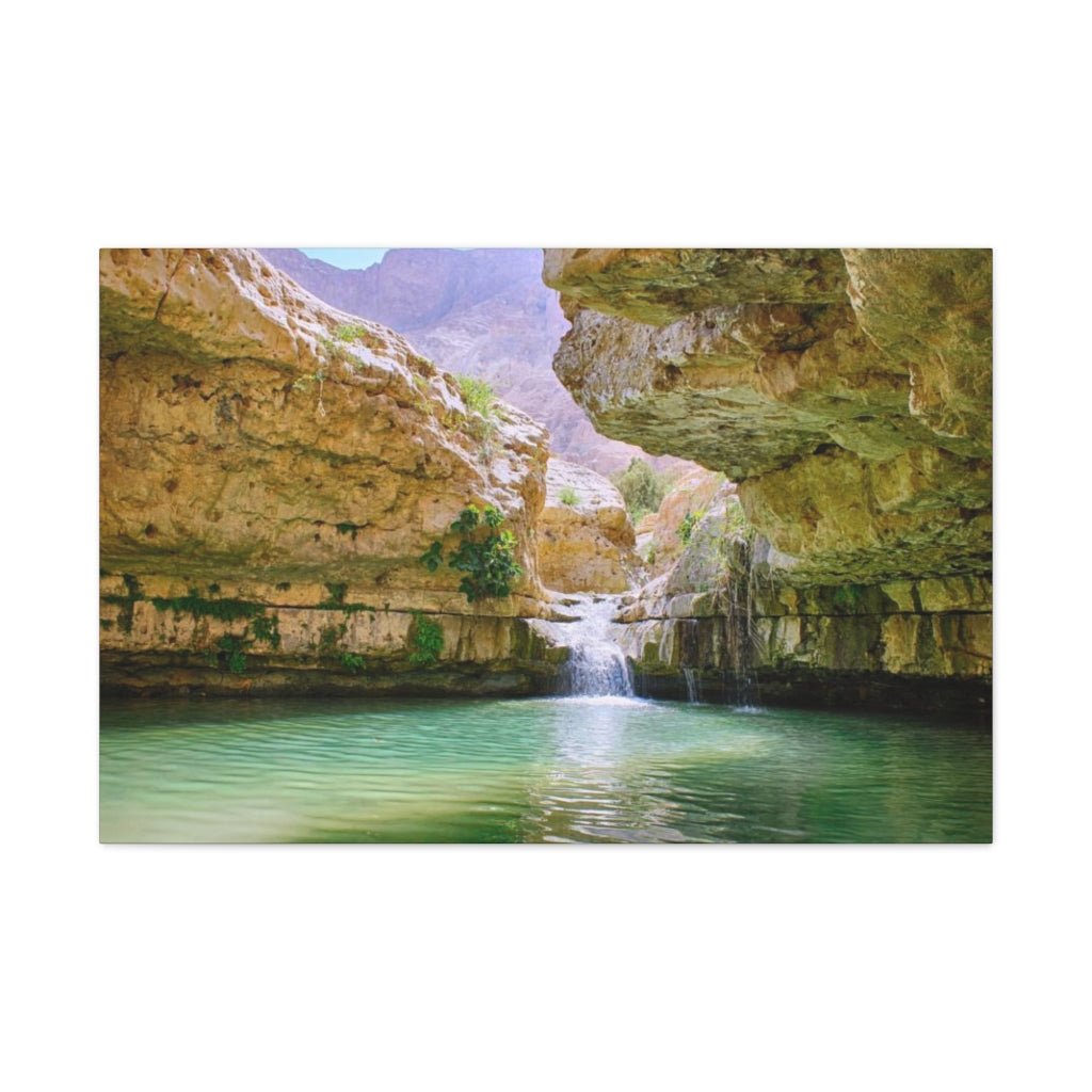 Shop Ein Gedi premium canvas online, featuring stunning desert waterfalls and wildlife - Shop Israel
