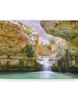 Shop Ein Gedi premium canvas online, featuring stunning desert waterfalls and wildlife - Shop Israel