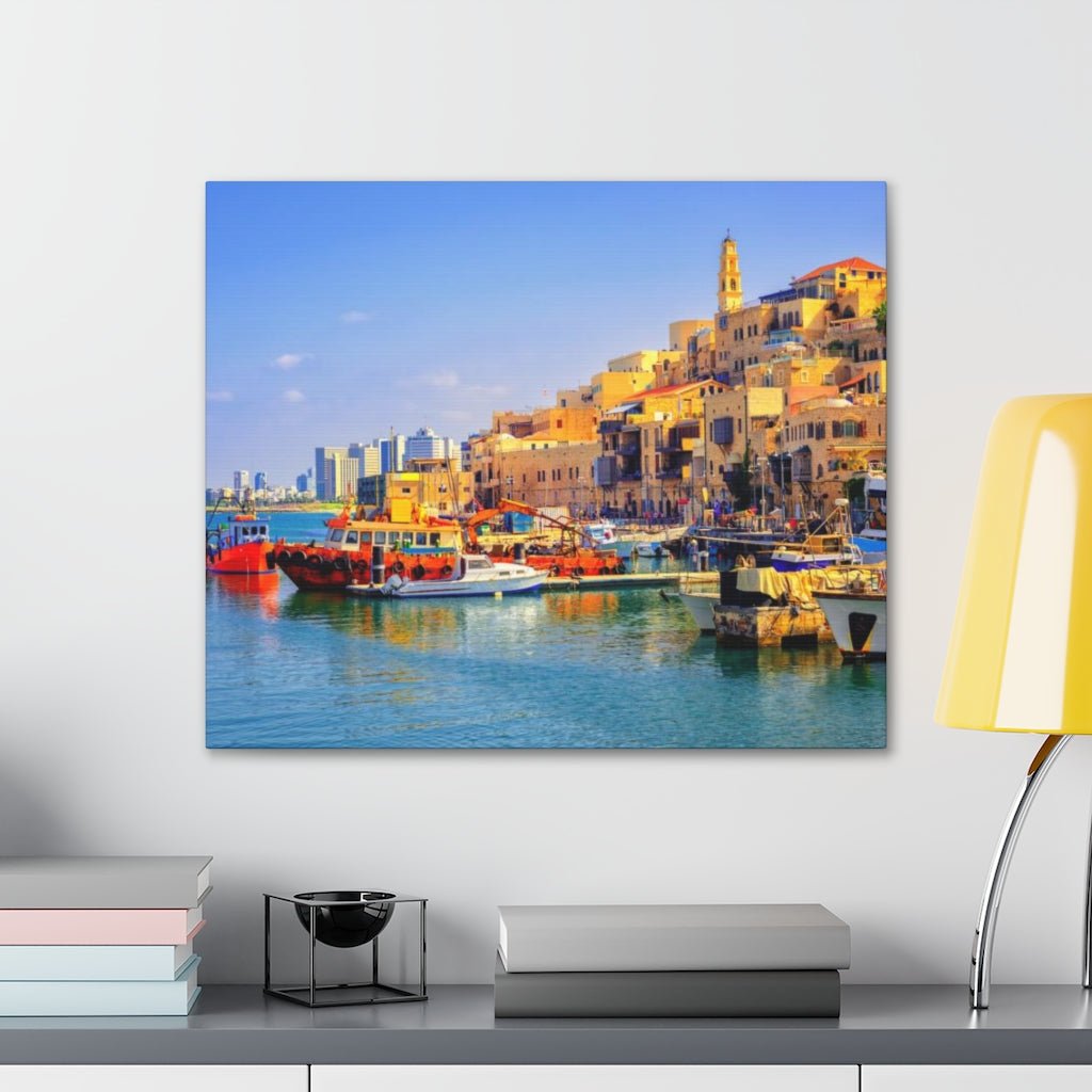 Old Jaffa's picturesque streets on canvas - ideal for Israel lovers.