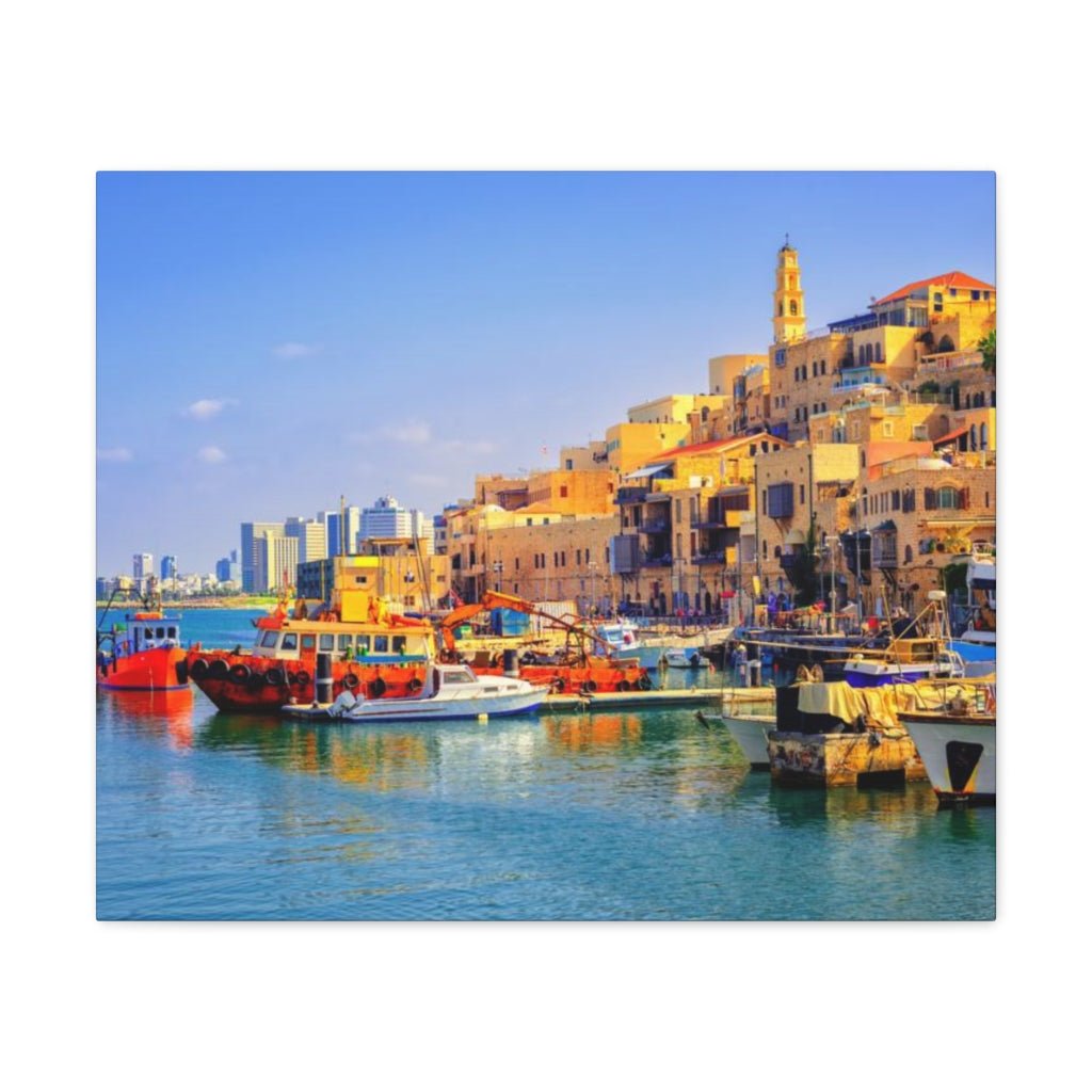 Beautiful Old Jaffa artwork - premium Israel canvas for home decor.