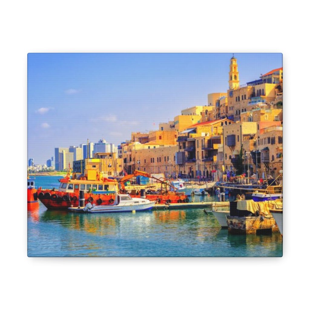 Beautiful Old Jaffa artwork - premium Israel canvas for home decor.