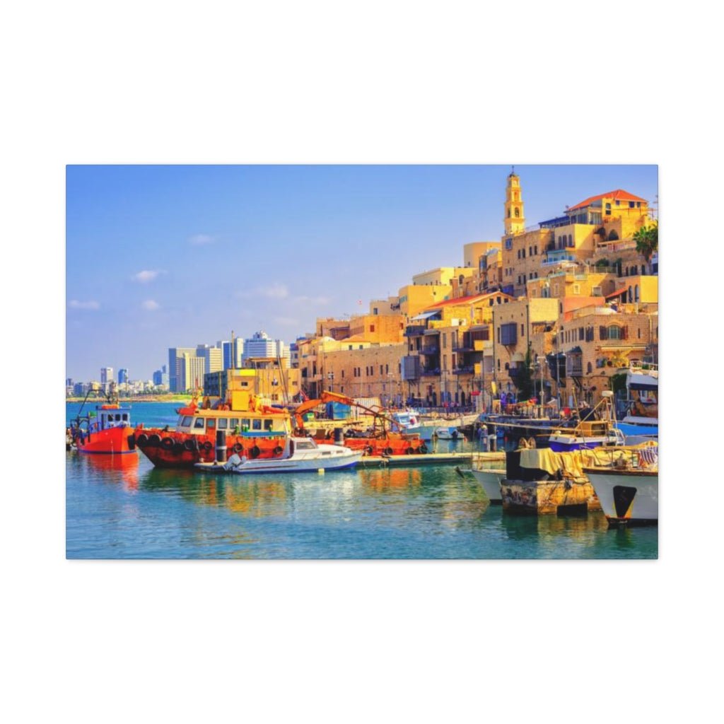 Beautiful Old Jaffa artwork - premium Israel canvas for home decor.