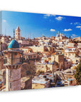 Shop premium Old City canvas wall art featuring Jerusalem's rooftops.