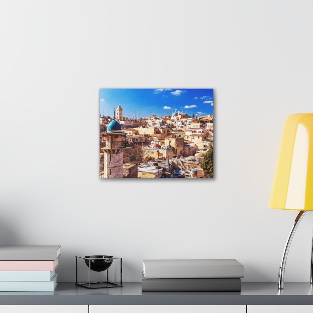 Decorate your home with an exclusive Old City rooftops canvas print