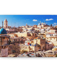 Roofs of Old City premium canvas featuring Jerusalem's historic skyline.