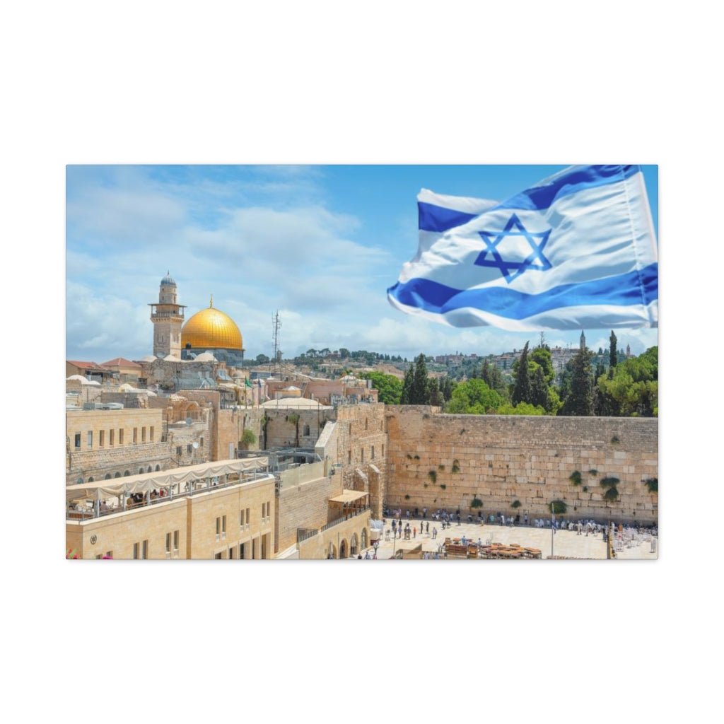 Temple Mount premium canvas print - Israel merchandise featuring Jerusalem's iconic site, available at Israel stores online.